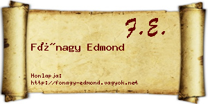 Fónagy Edmond névjegykártya
